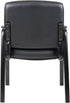 JL-1018 Chair, Soft Black Faux Leather Seat and Back, Black Metal Frame