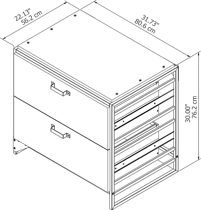 JL 2-DRAWER LARGE FILE CABINET, INDUSTRIAL STYLE - JL Filing LARGE