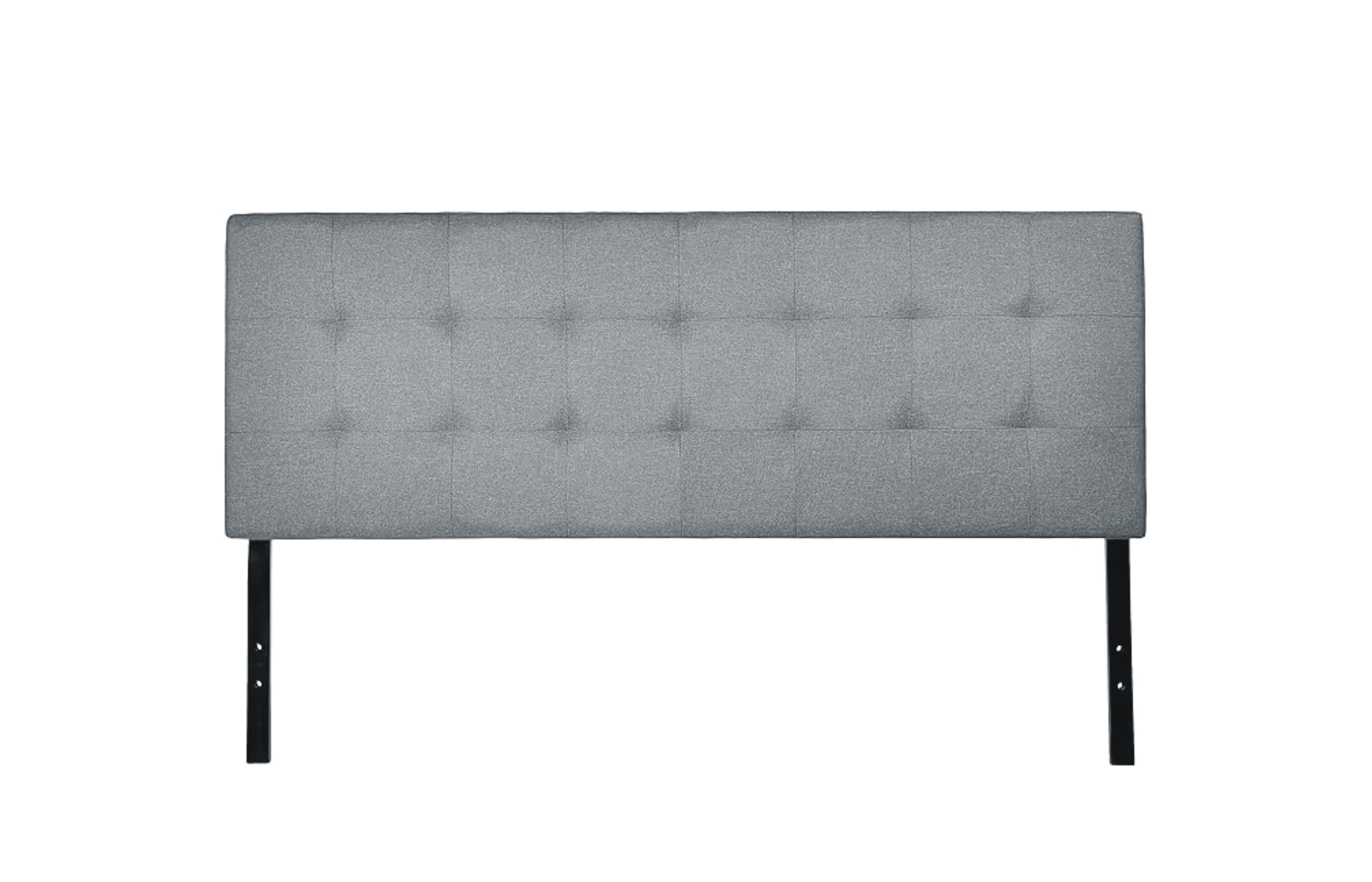 JL  Queen Headboard, Grey, Fabric, Metal Legs, Adjustable Height