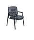 JL-1018 Chair, Soft Black Faux Leather Seat and Back, Black Metal Frame