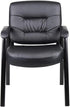 JL-1018 Chair, Soft Black Faux Leather Seat and Back, Black Metal Frame