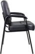 JL-1018 Chair, Soft Black Faux Leather Seat and Back, Black Metal Frame