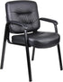 JL-1018 Chair, Soft Black Faux Leather Seat and Back, Black Metal Frame