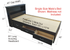 STR Mate's Bed with Bookcase Headboard - Various Colours