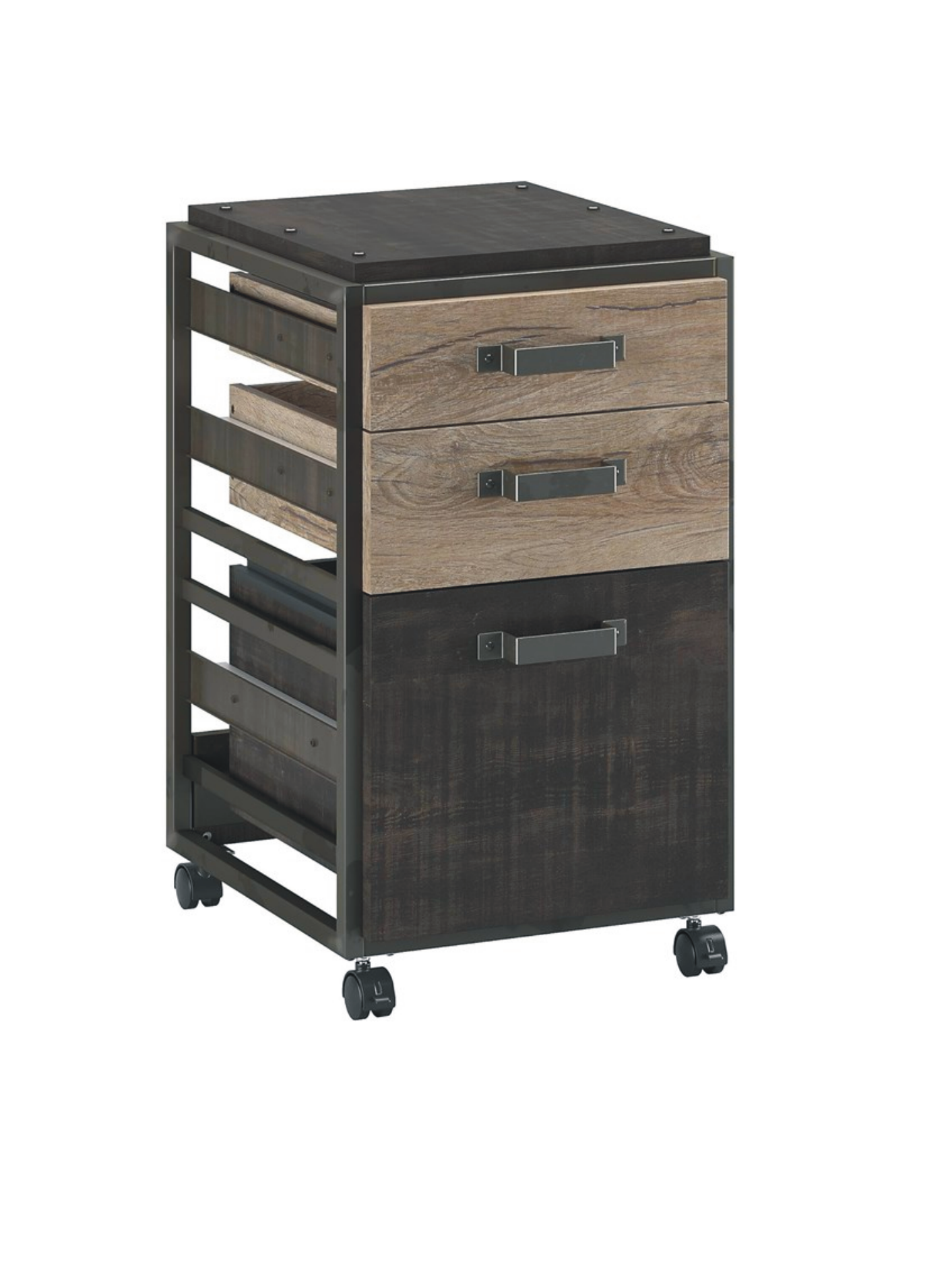 JL 3-DRAWER MOBILE FILE CABINET, INDUSTRIAL STYLE - JL Filing