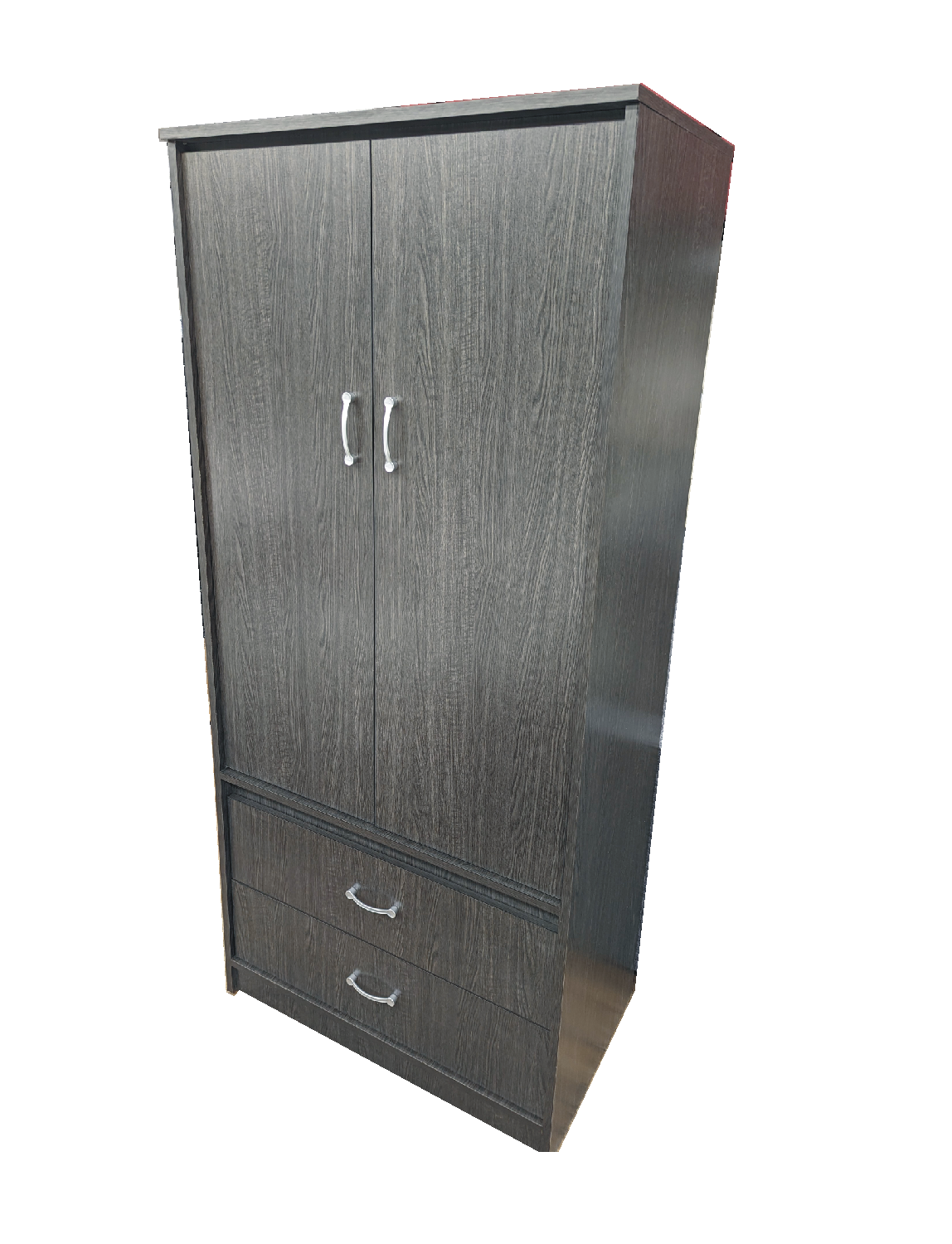 STR 101 Wardrobe / Armoire, Various Colours, 2 Doors, 2 Pull Out Drawers, Hanging Rail