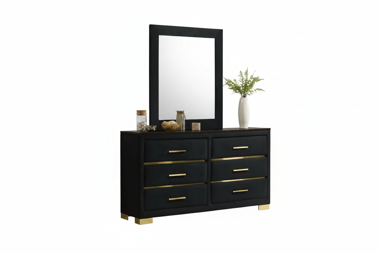 princess polly baby blue dress Crown Mark Lila B4398-11x1+B4398-1x1 Lila Glam 7-Drawer Dresser and Mirror  with Faux Crystal Detail | Elgin Furniture main image 0