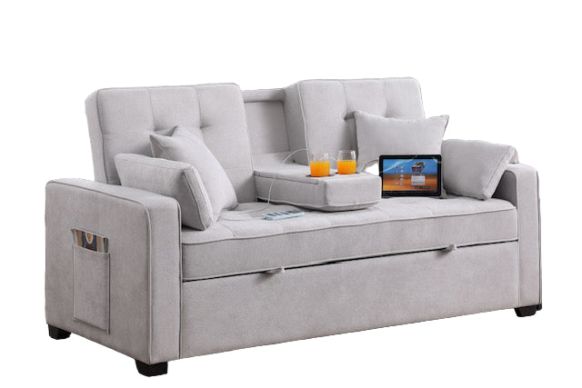 ETHAN Klick Klack, Light Grey Fabric, Foldable Drinks Holder