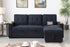"CHASE" Sectional Sofa, Charcoal, 83" Wide, Pullout Bed, Storage Compartments in Armrests and Chaise, Reversible, USB Charging