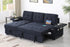 "CHASE" Sectional Sofa, Charcoal, 83" Wide, Pullout Bed, Storage Compartments in Armrests and Chaise, Reversible, USB Charging
