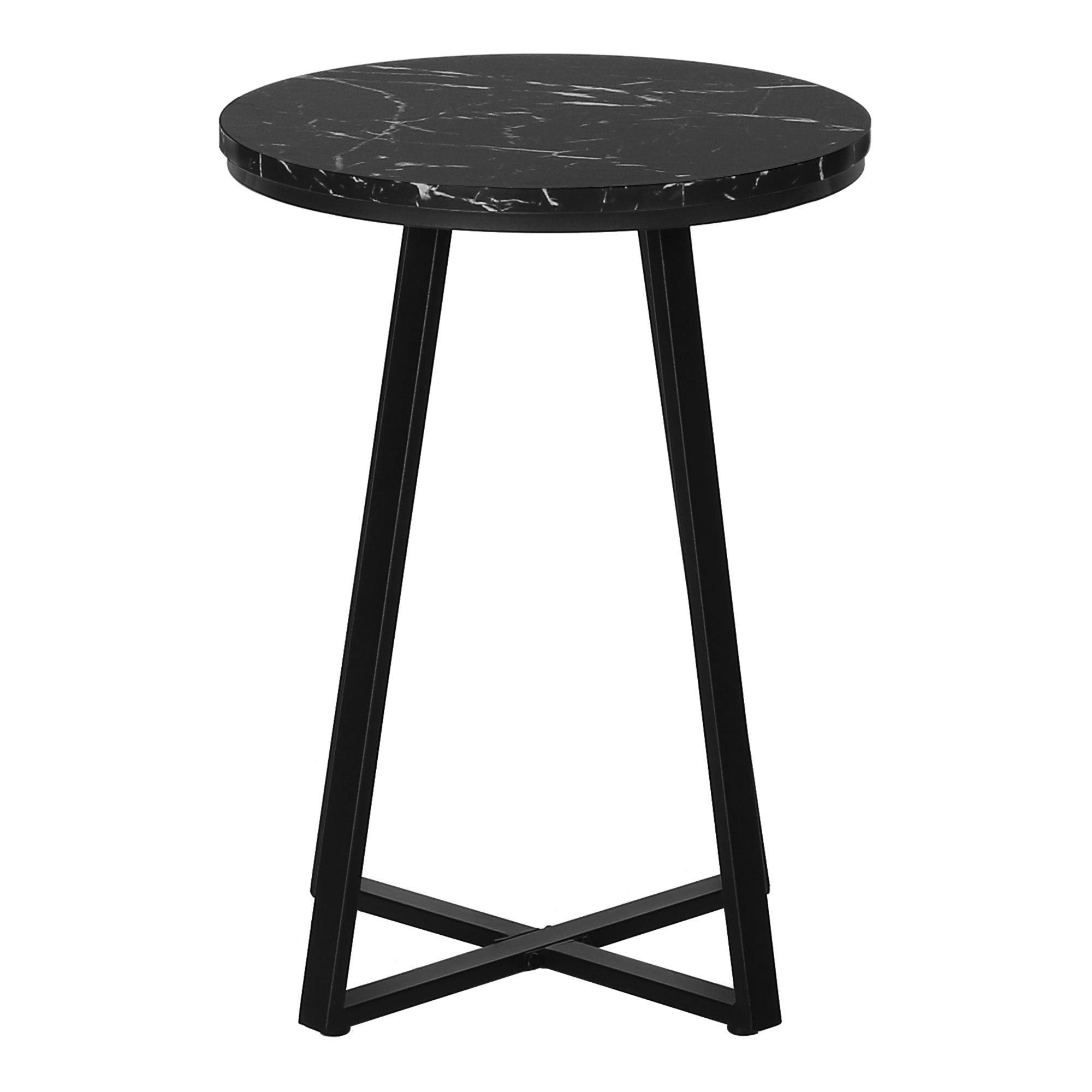 MN-462179    Accent Table - 22"H / Black Marble / Black Metal