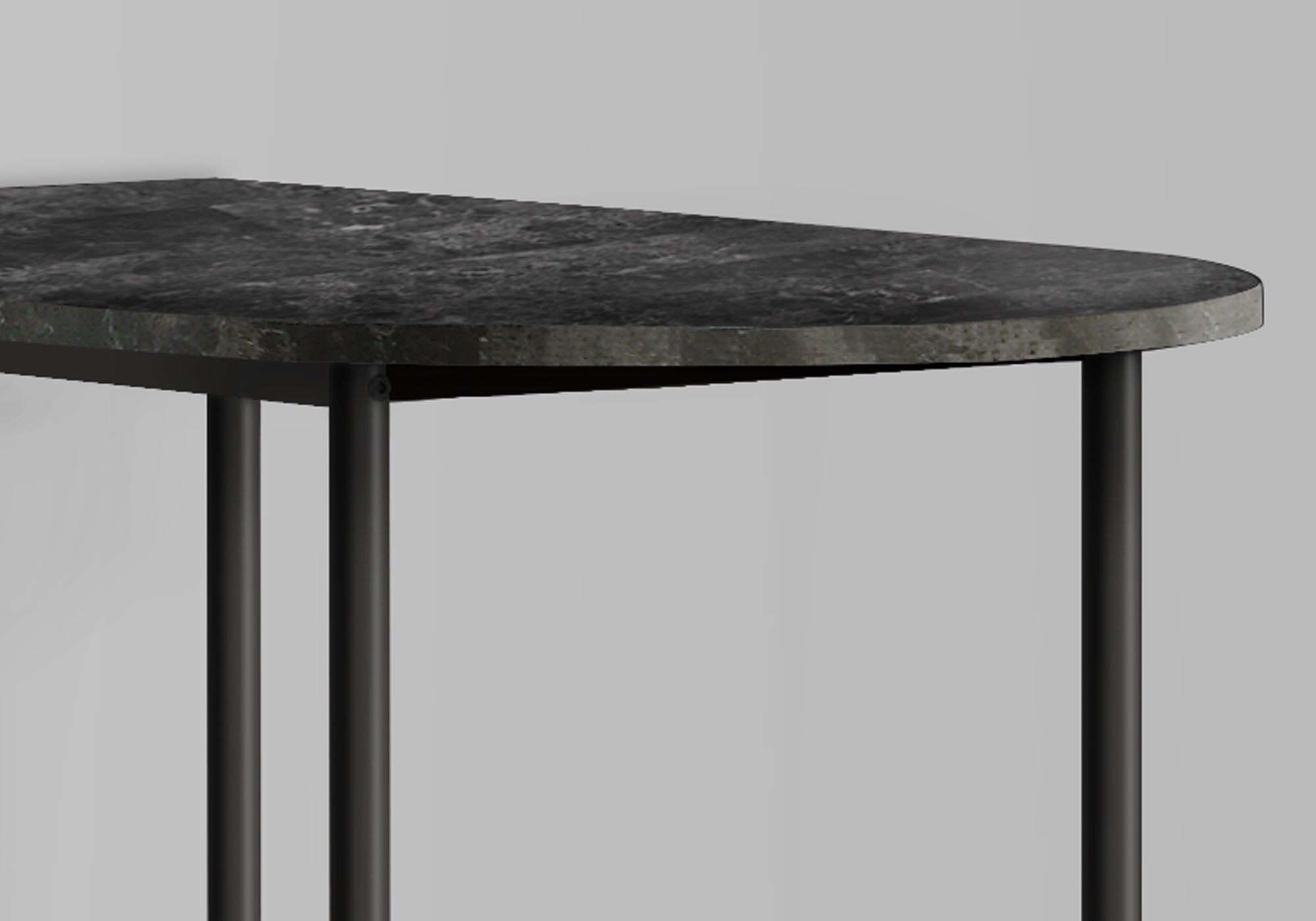 MN-742325    Home Bar, Bar Table, Bar Height, Pub Table, 36" Rectangular, Small, Kitchen, Living Room, Metal, Laminate, Grey Marble Look, Charcoal Grey, Transitional