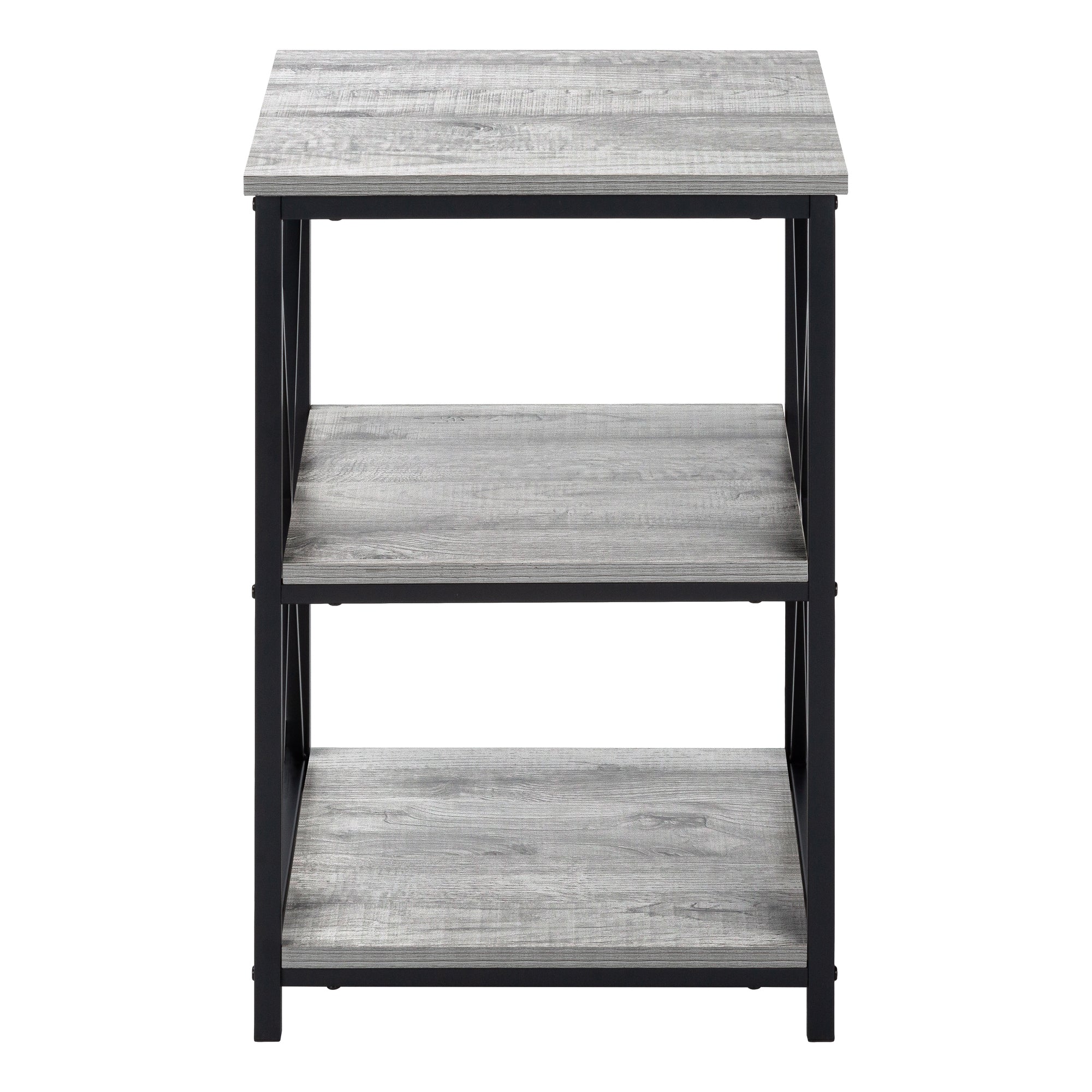 MN-543596    Accent Table, Side, End, Nightstand, Lamp, Living Room, Bedroom, Metal Legs, Laminate, Grey, Black, Contemporary, Modern