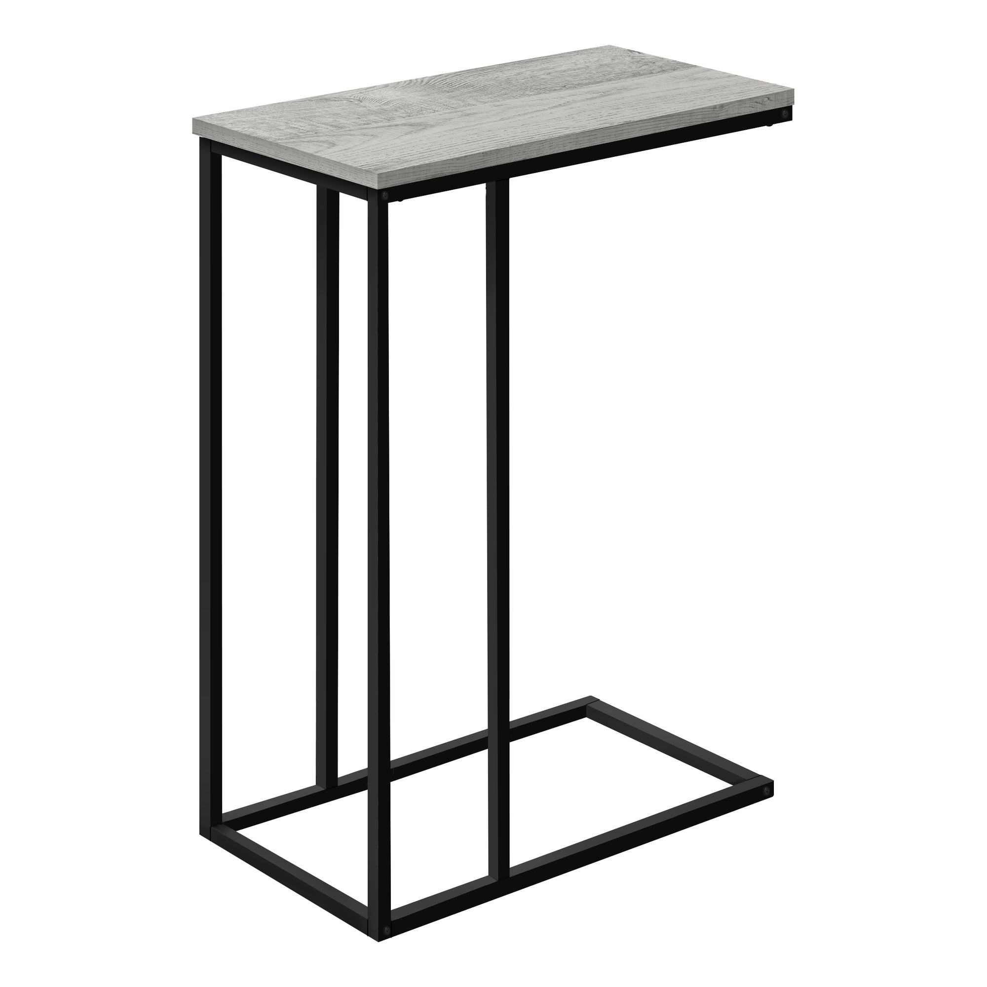MN-423762    Side Table / C Table - Rectangular / Metal Frame - Grey Wood-Look