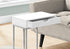 MN-513774    Side Table, C Table,  1 Storage Drawer, Pass-Through, Rectangular - 25"H - White, Silver
