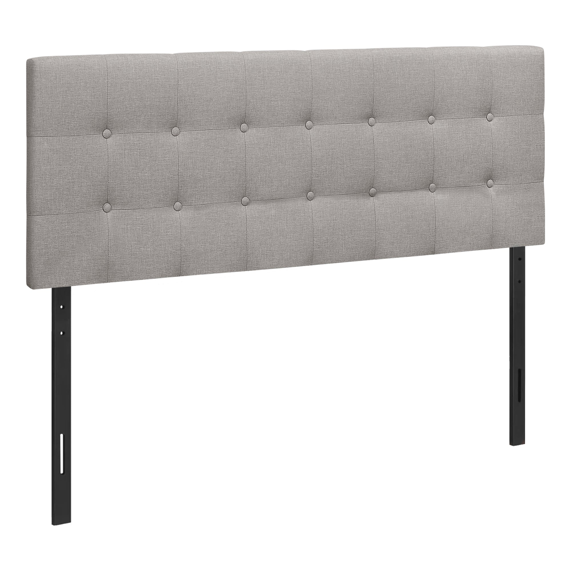 MN-436003Q    Headboard, Bedroom, Queen Size, Upholstered, Leather Look, Wooden Frame, Grey, Black, Contemporary, Modern
