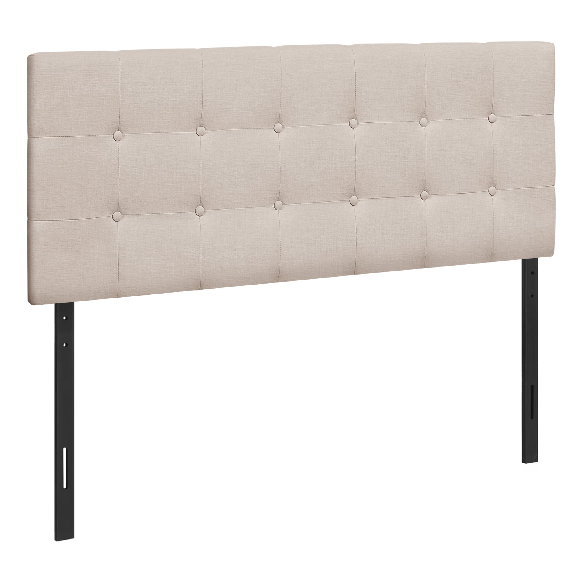 MN-446004F    Headboard, Bedroom, Full Size, Upholstered, Leather Look, Wooden Frame, Beige, Black, Contemporary, Modern