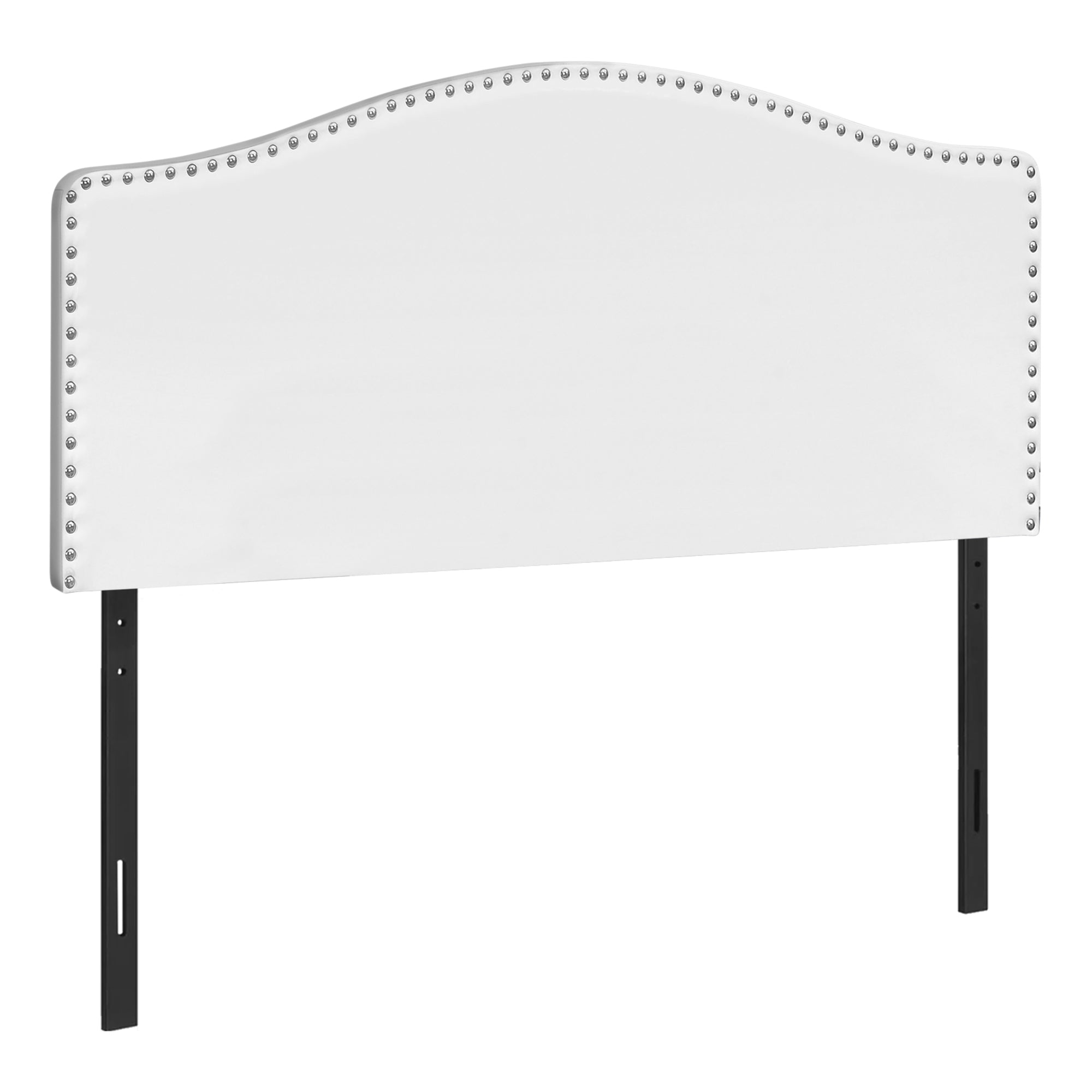 MN-536012Q    Headboard, Bedroom, Queen Size, Upholstered, Leather Look, Wooden Frame, White, Black, Contemporary, Modern