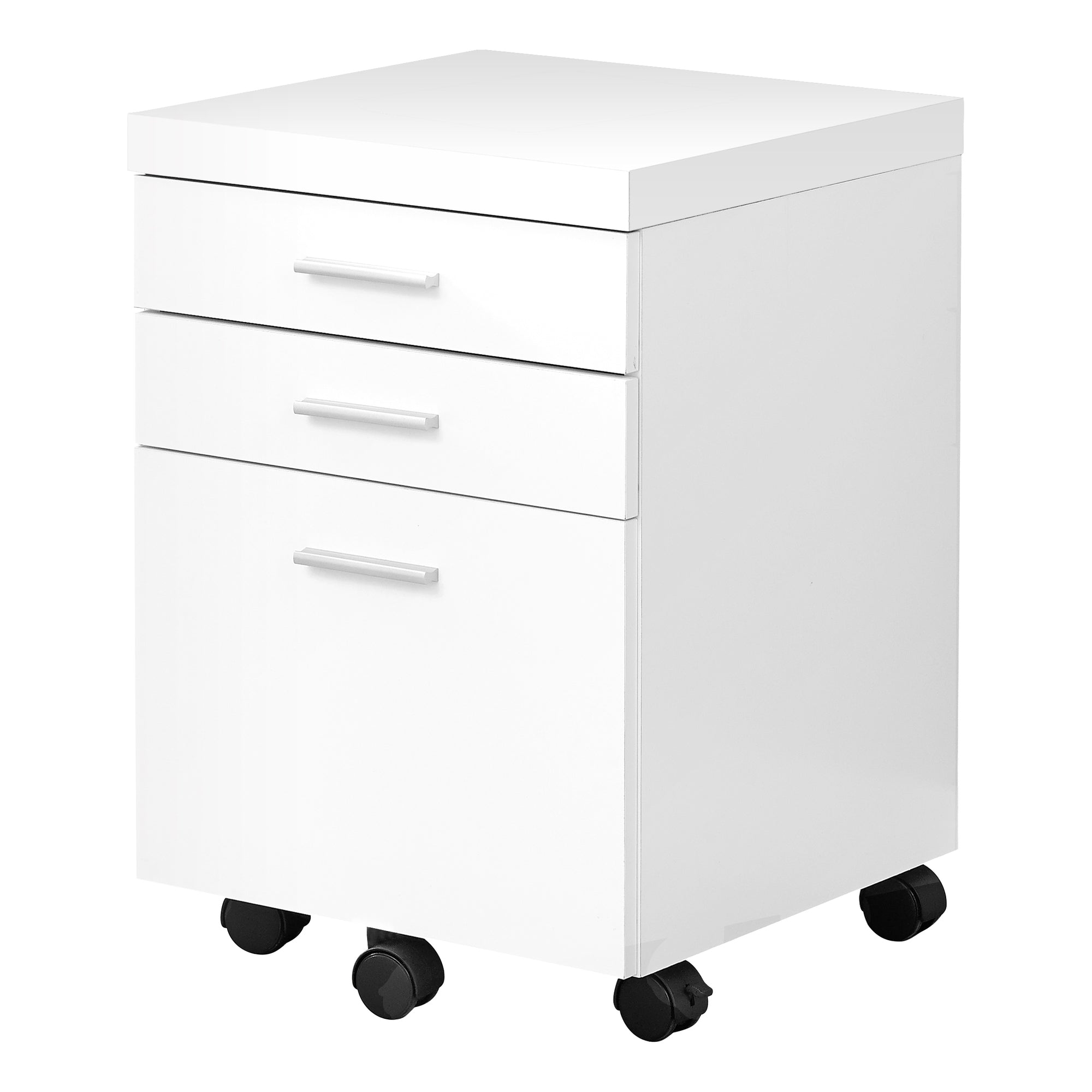 MN-827048    File Cabinet, Rolling Mobile, Storage, Printer Stand, Wood File Cabinet, Office, Mdf, White, Contemporary, Modern