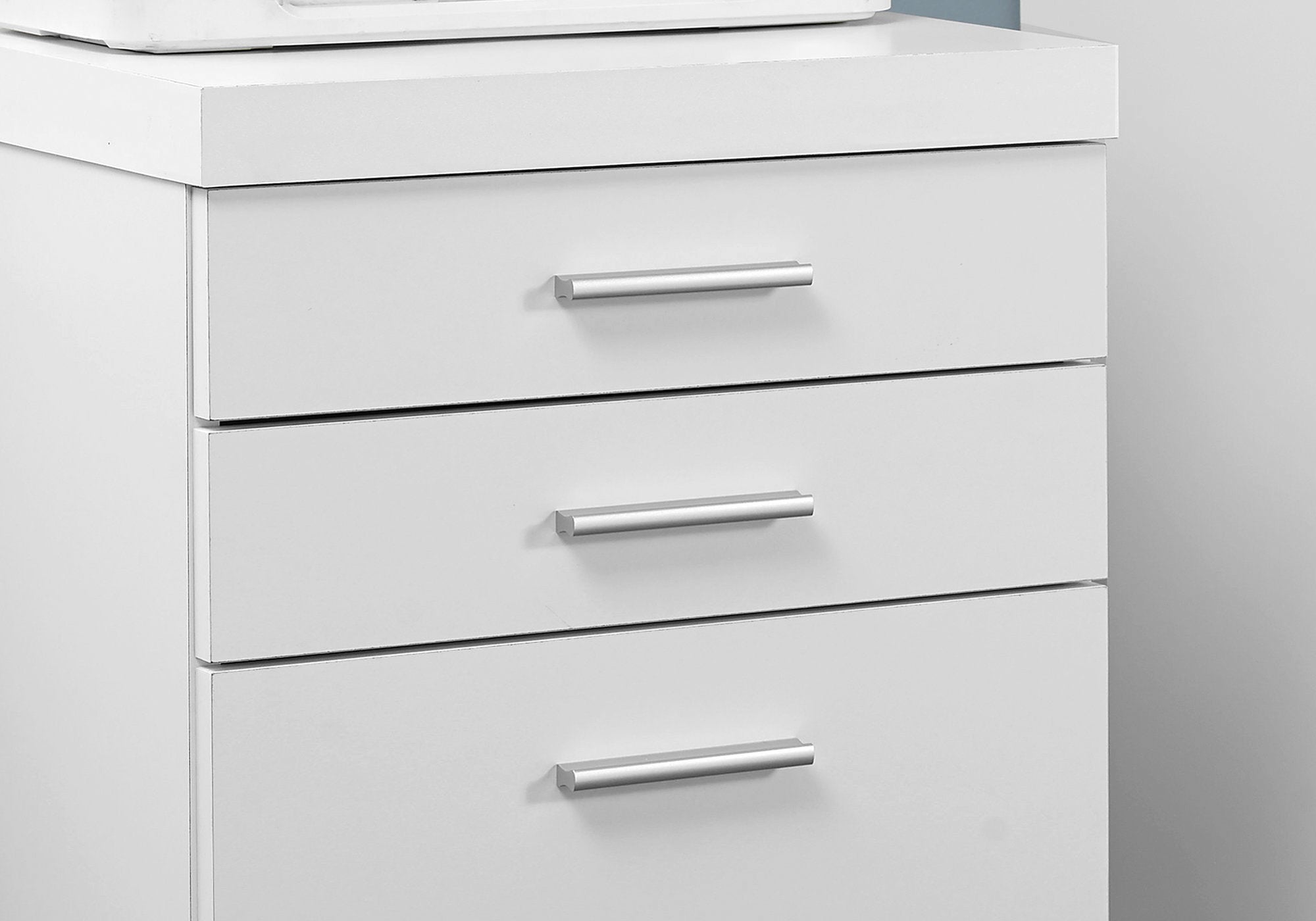 MN-827048    File Cabinet, Rolling Mobile, Storage, Printer Stand, Wood File Cabinet, Office, Mdf, White, Contemporary, Modern