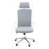MN-967301    Office Chair, Adjustable Height, Swivel, Ergonomic, Armrests, Computer Desk, Office, Metal Base, Fabric, White, Chrome, Contemporary, Modern
