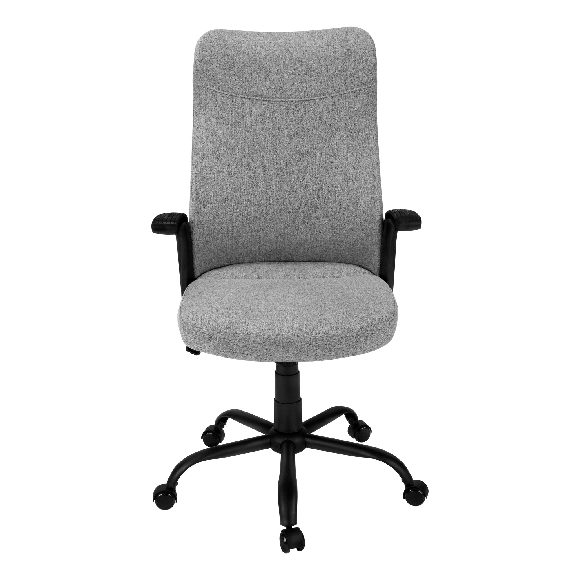 MN-247325    Office Chair, Adjustable Height, Swivel, Ergonomic, Armrests, Computer Desk, Office, Metal Base, Fabric, White, Grey, Contemporary, Modern