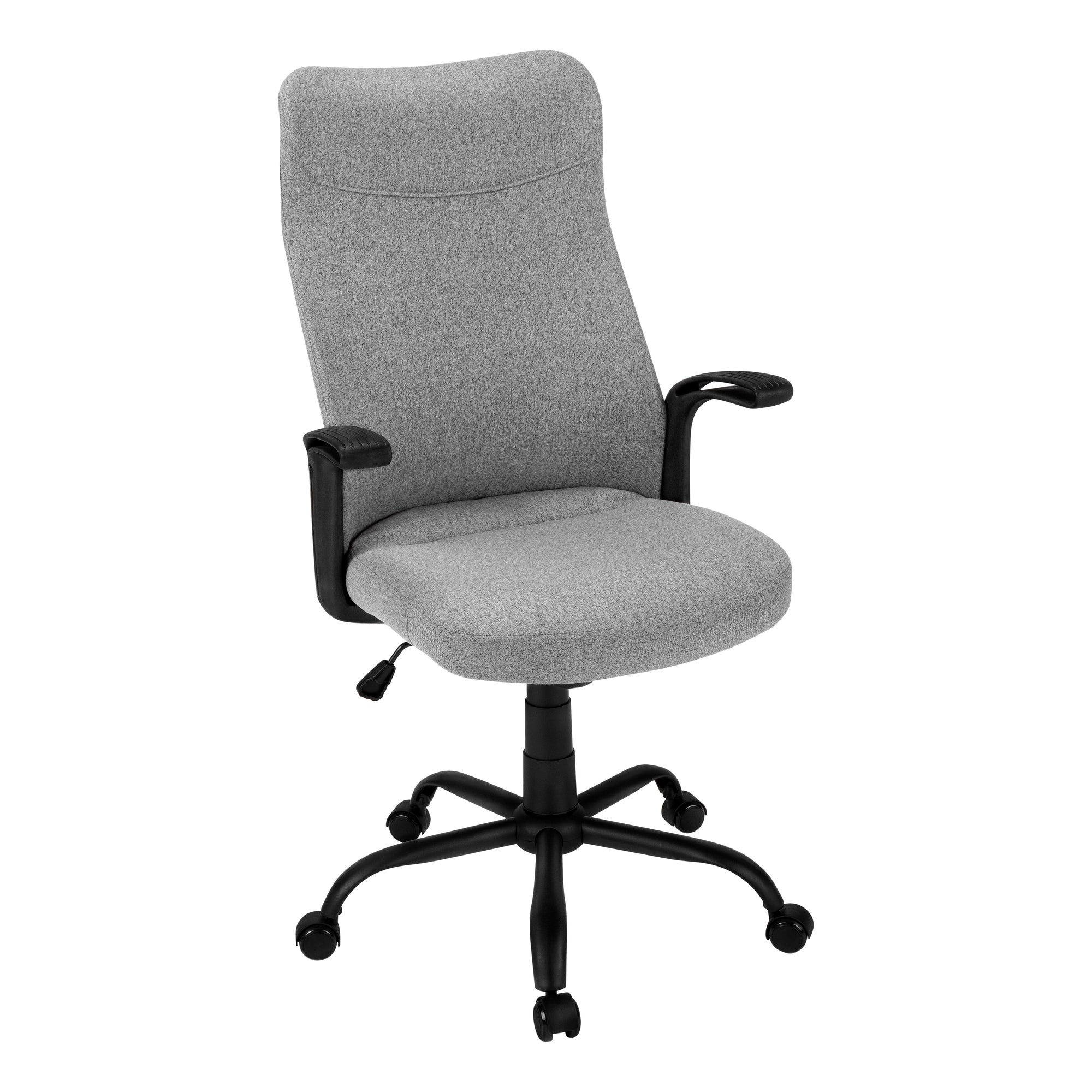 MN-247325    Office Chair, Adjustable Height, Swivel, Ergonomic, Armrests, Computer Desk, Office, Metal Base, Fabric, White, Grey, Contemporary, Modern