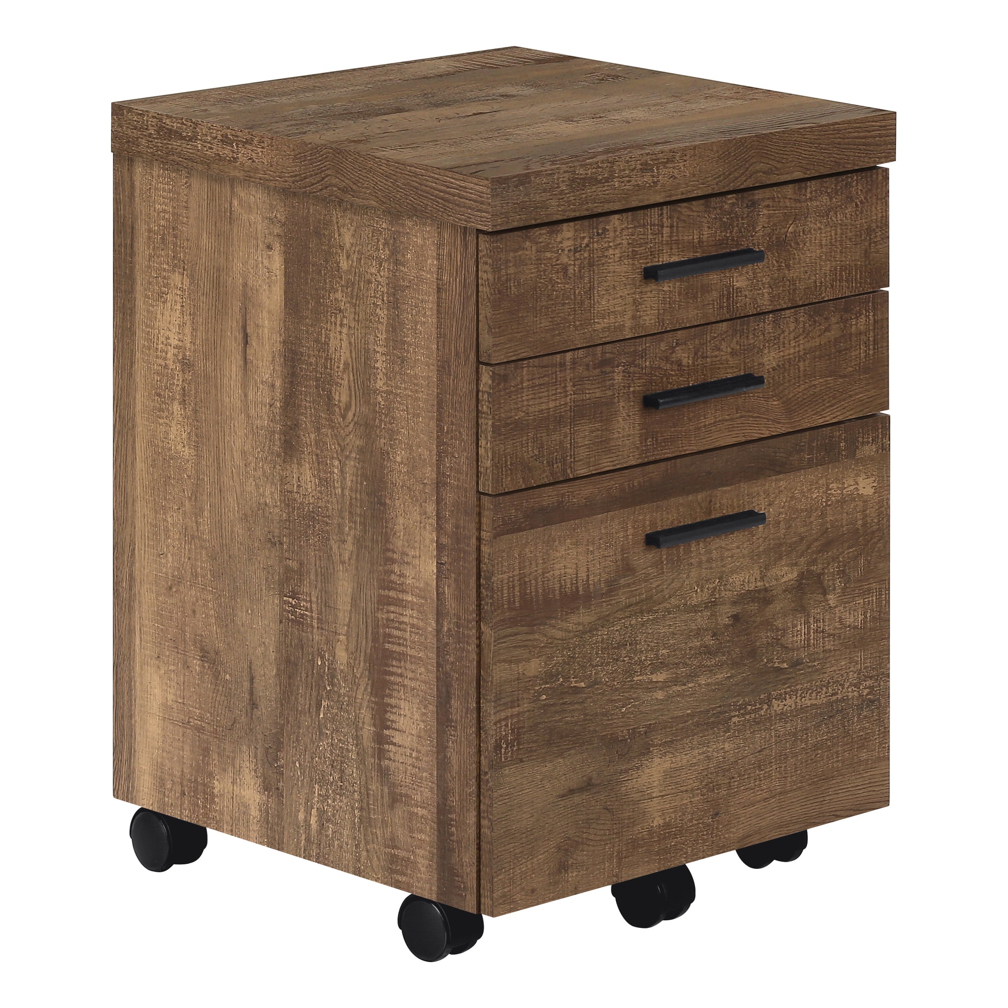 MN-667400    File Cabinet, Rolling Mobile, Storage, Printer Stand, Wood File Cabinet, Office, Mdf, Brown Reclaimed Wood Look, Contemporary, Modern