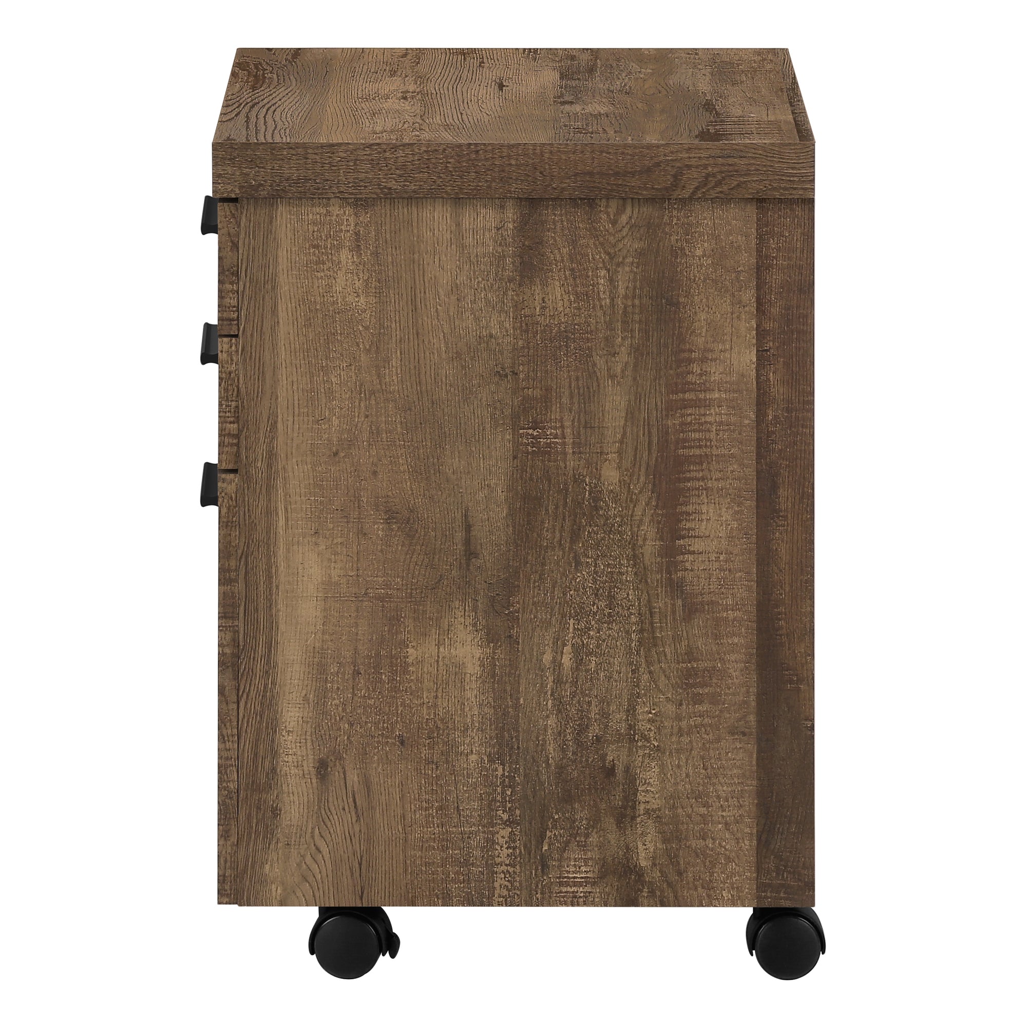 MN-667400    File Cabinet, Rolling Mobile, Storage, Printer Stand, Wood File Cabinet, Office, Mdf, Brown Reclaimed Wood Look, Contemporary, Modern