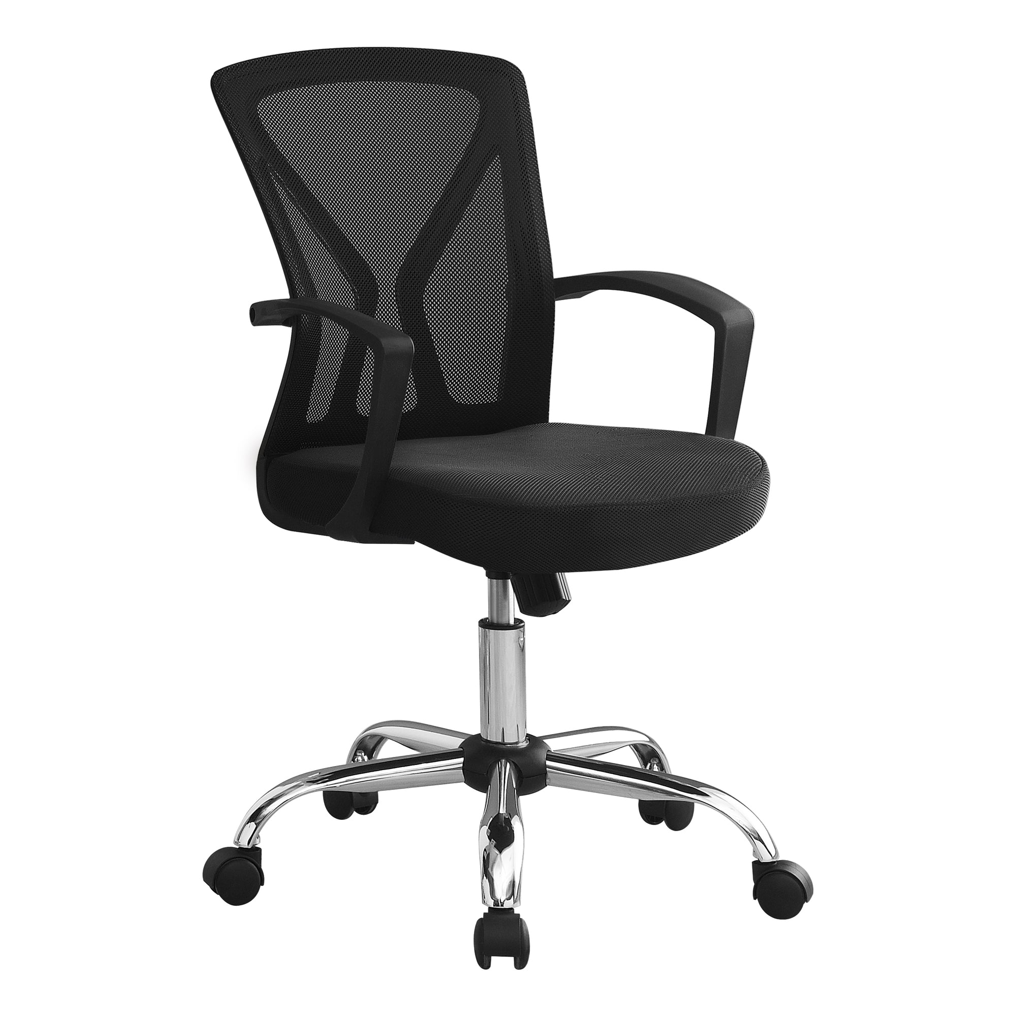 MN-217460    Office Chair, Adjustable Height, Swivel, Ergonomic, Armrests, Computer Desk, Office, Metal, Laminate, Black, Contemporary, Modern