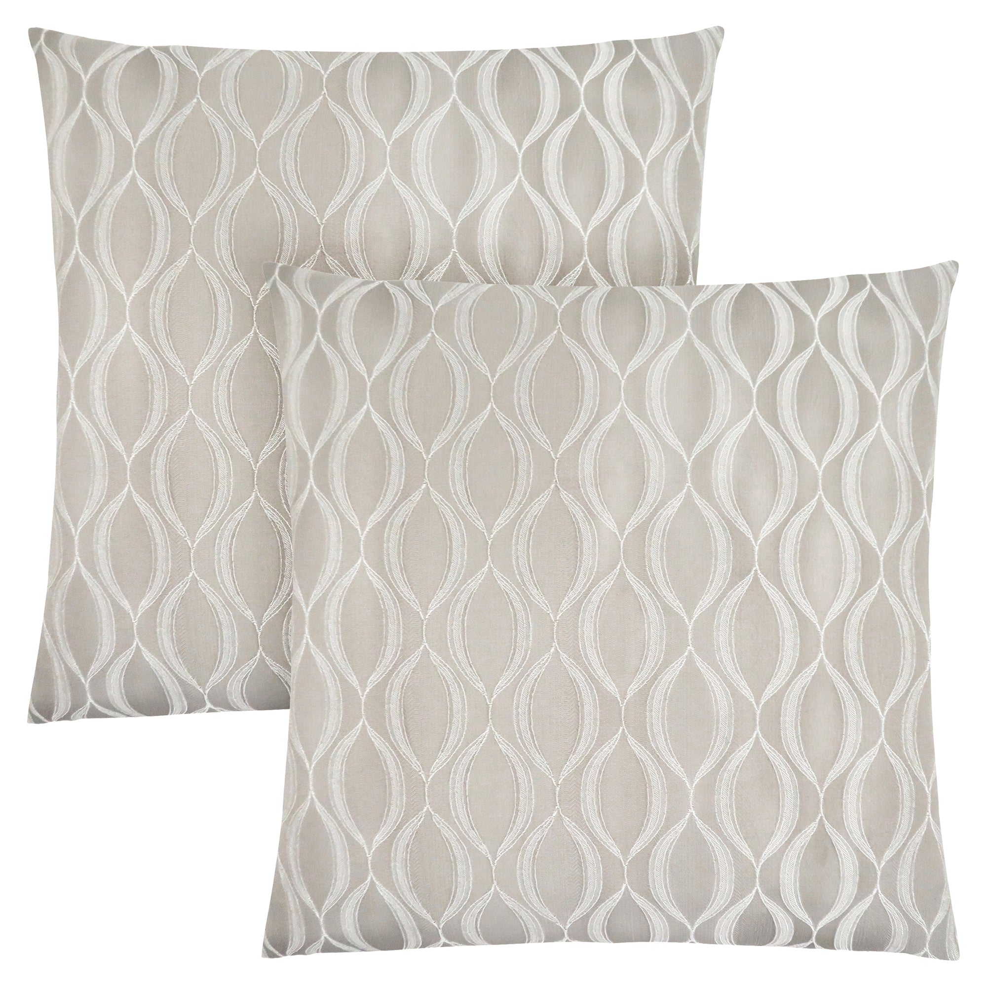 MN-879345    Pillows, Set Of 2, 18 X 18 Square, Insert Included, Decorative Throw, Accent, Sofa, Couch, Bed, Soft Polyester Fabric, Hypoallergenic Soft Polyester Insert, Taupe, Classic