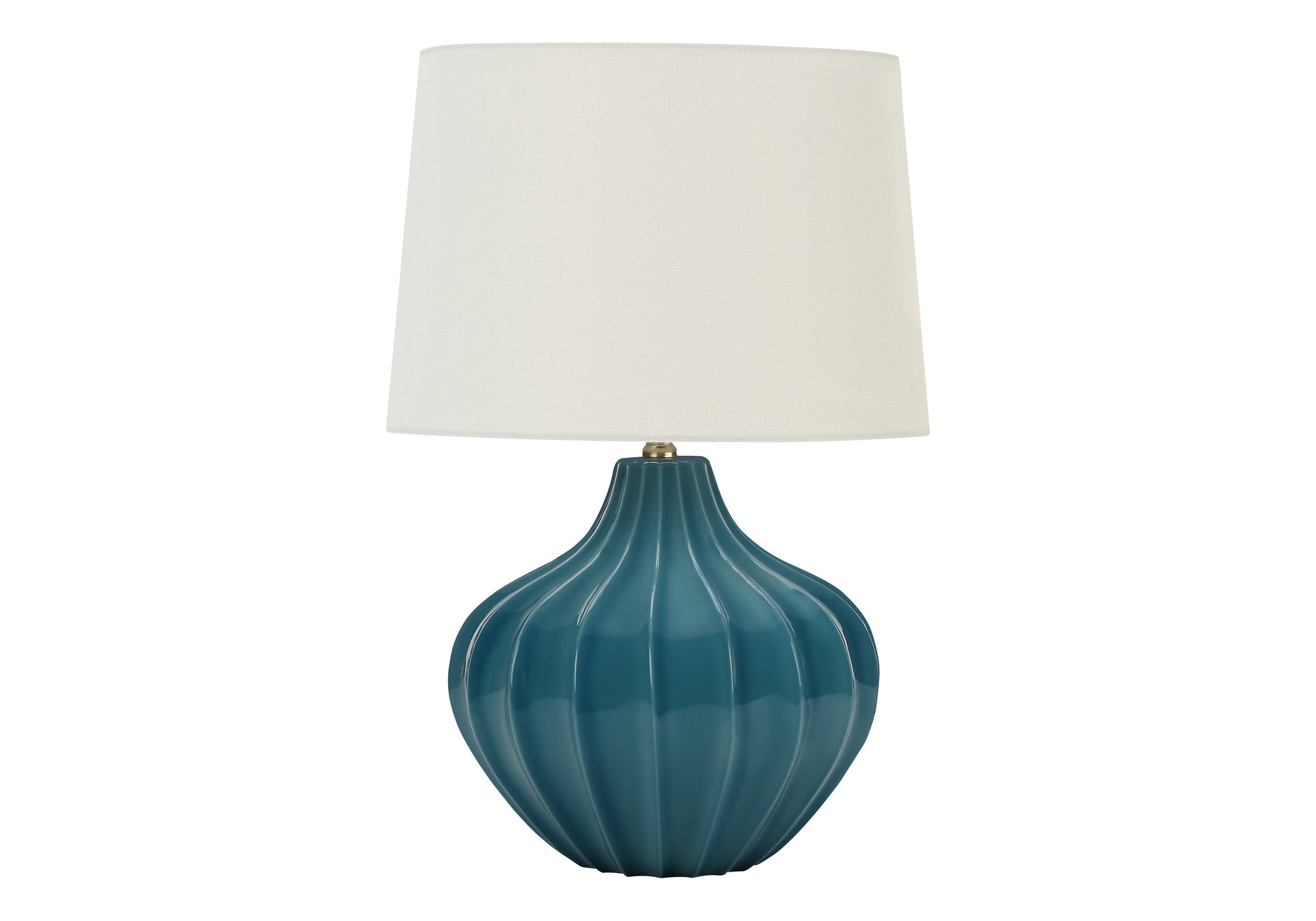 MN-869612    Lighting, 24"H, Table Lamp, Blue Ceramic, Ivory / Cream Shade, Transitional