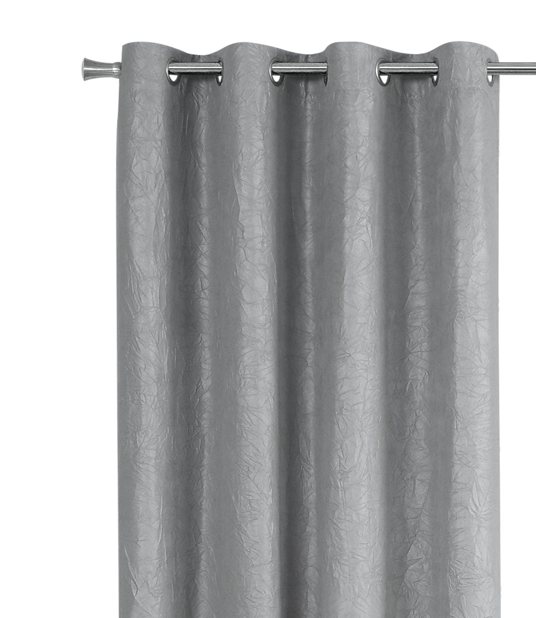 MN-879845    Curtain Panel, 2Pcs Set, 54"W X 95"L, Room Darkening, Grommet, Living Room, Bedroom, Kitchen, Micro Suede, Wrinkled  Finish, Polyester Room Darkening Fabric, Silver, Contemporary, Modern