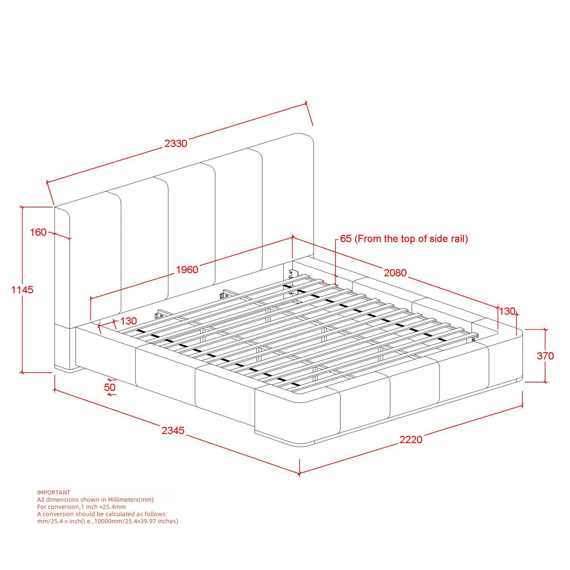 HARROD-78" PLATFORM BED-MUSHROOM