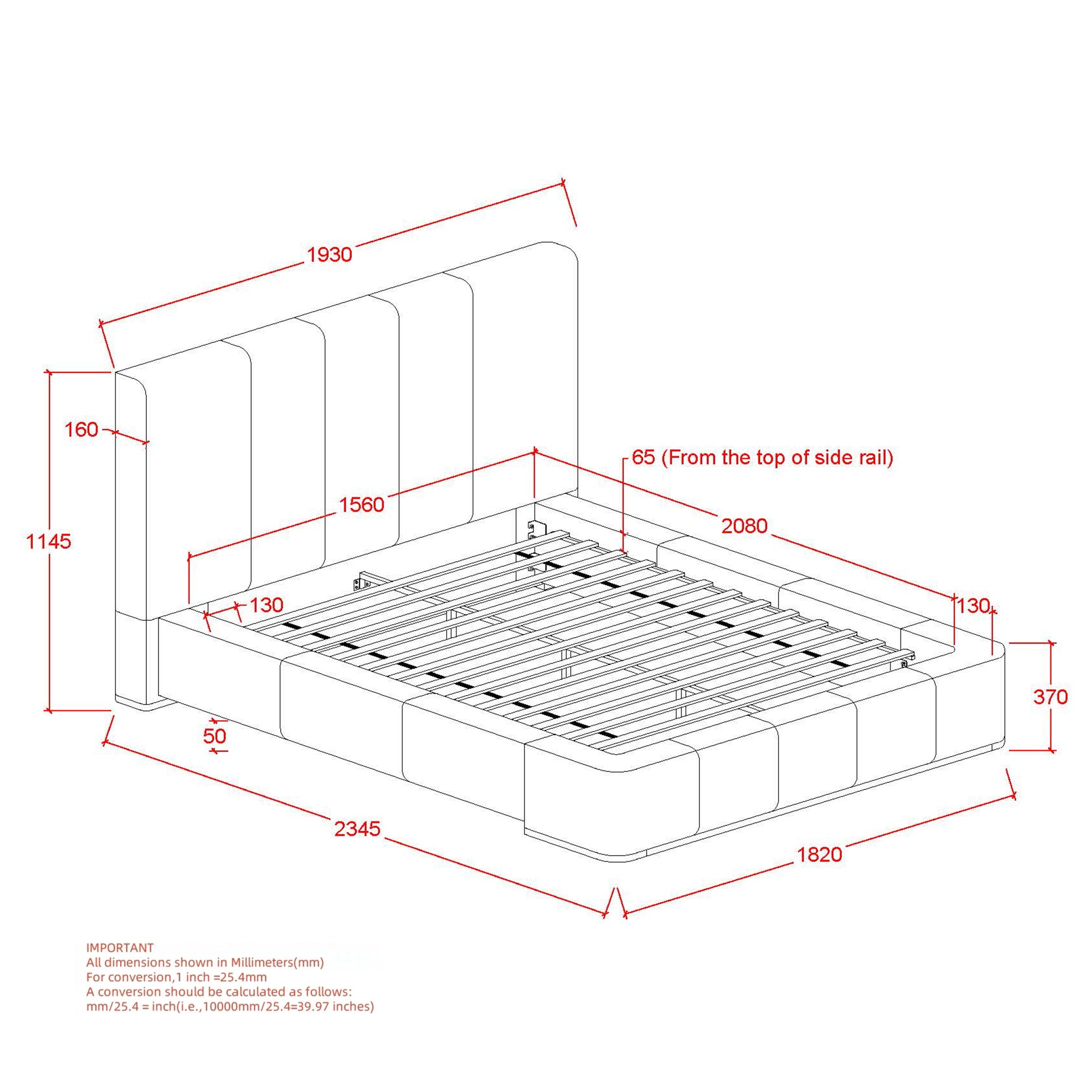 HARROD-60" PLATFORM BED-MUSHROOM