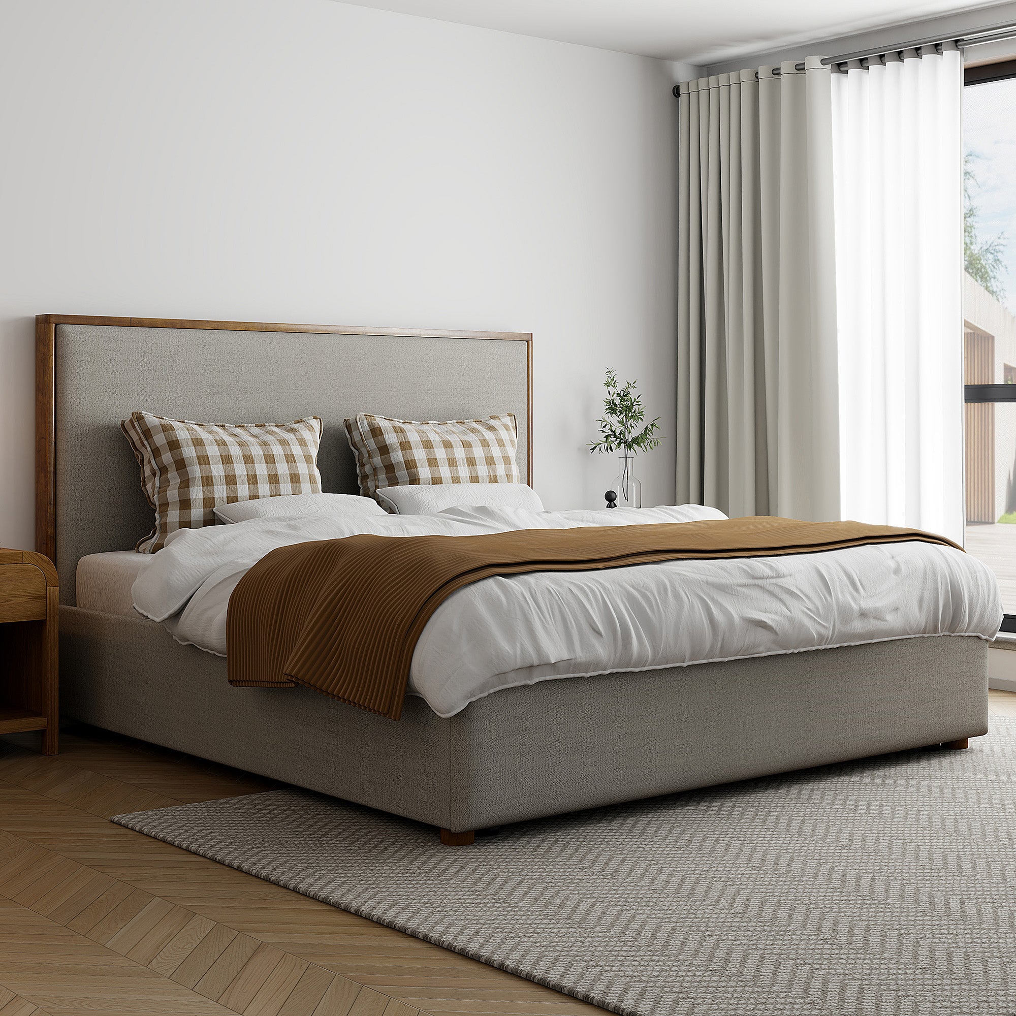 ANDOVER-78" PLATFORM BED w/DRAWER-OAT
