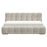 PASHA-78" PLATFORM BED-BEIGE PEARL