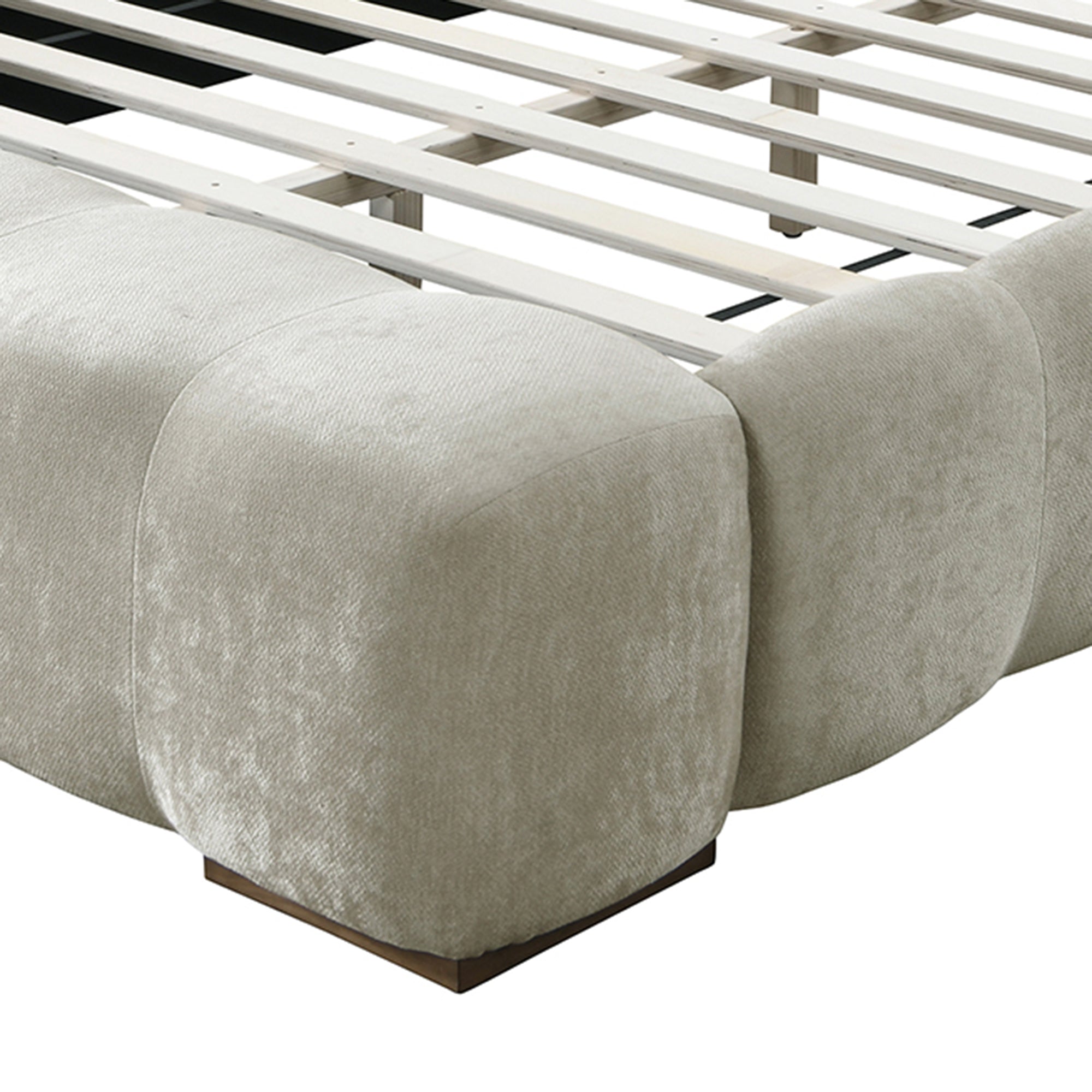 PASHA-78" PLATFORM BED-BEIGE PEARL