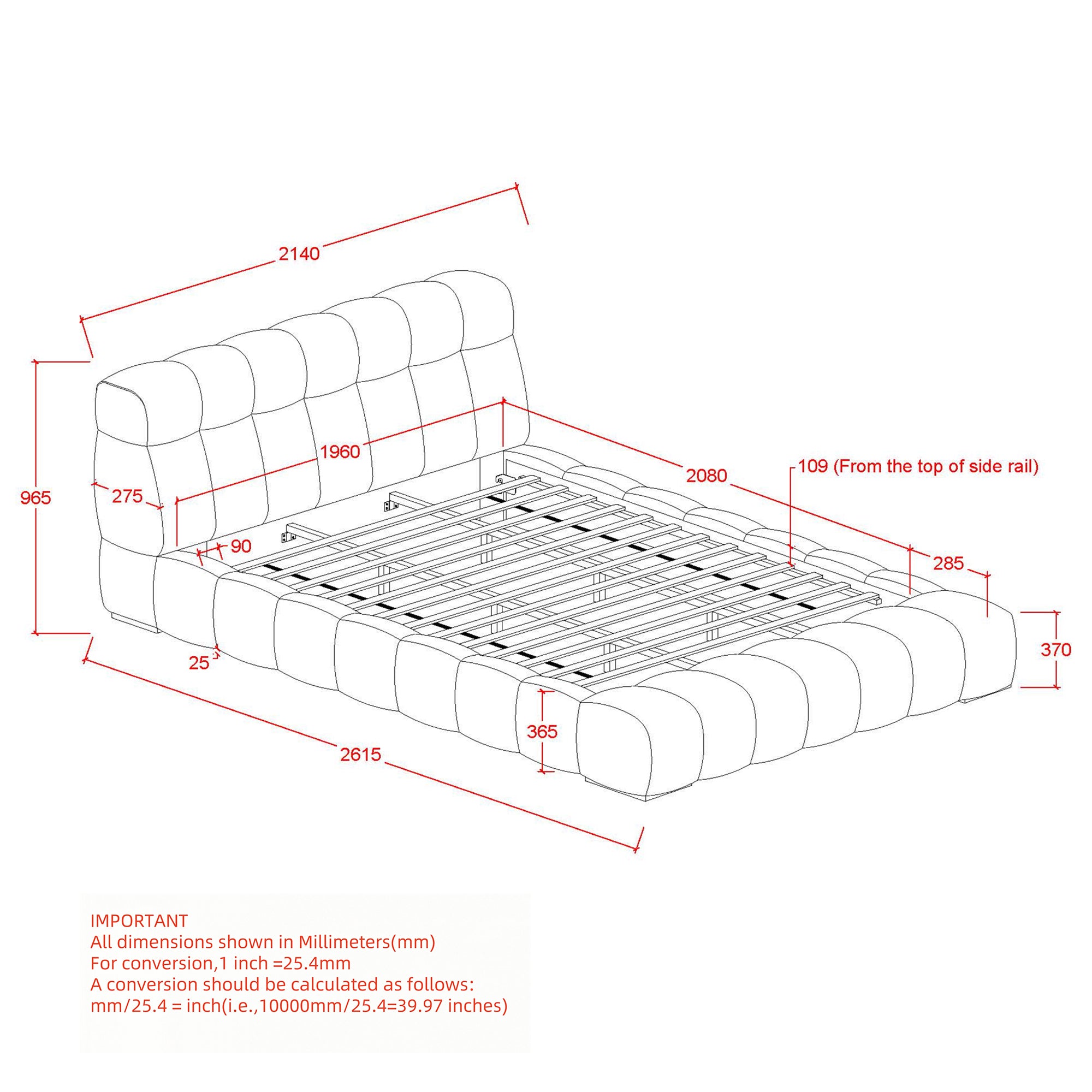 PASHA-78" PLATFORM BED-BEIGE PEARL