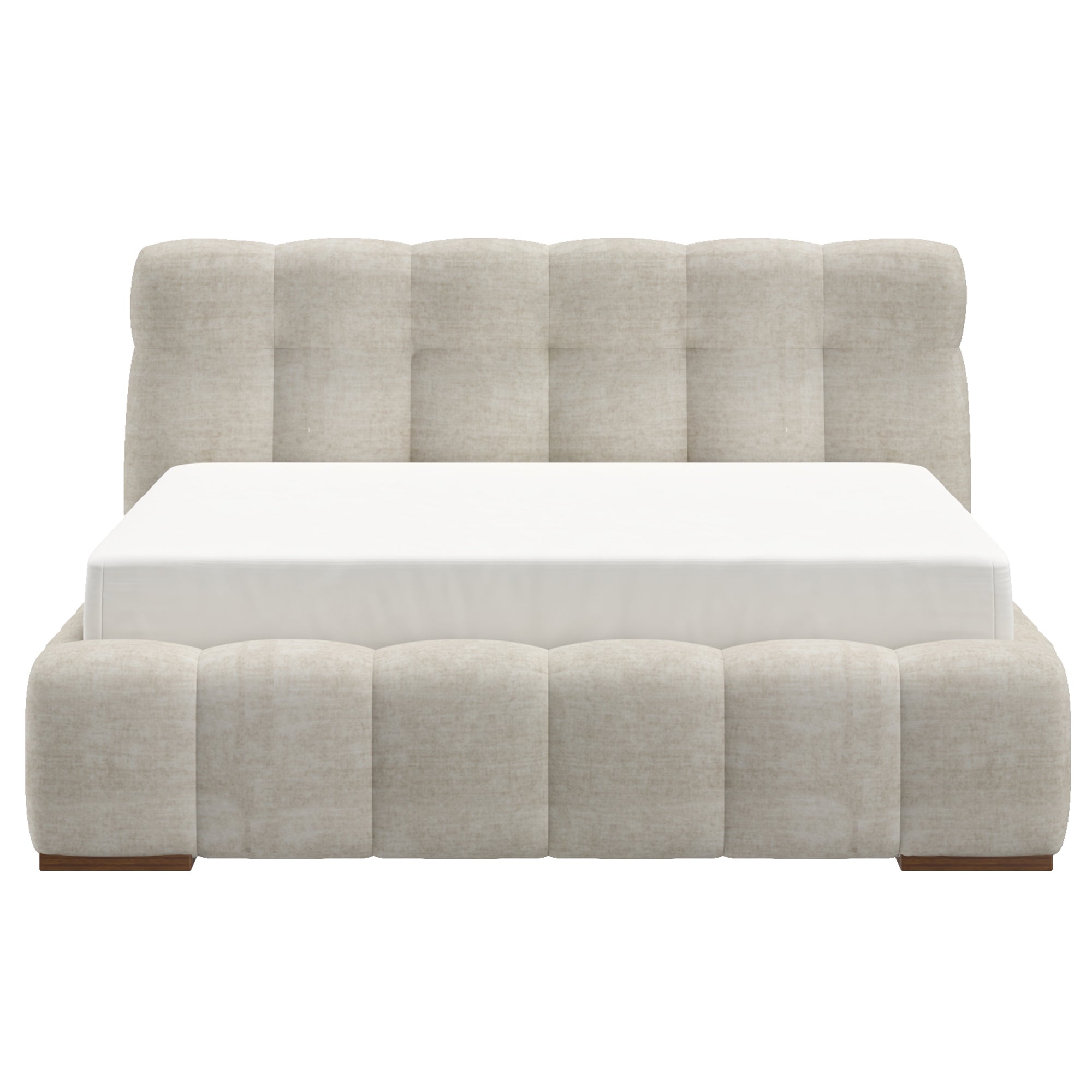 PASHA-60" PLATFORM BED-BEIGE PEARL