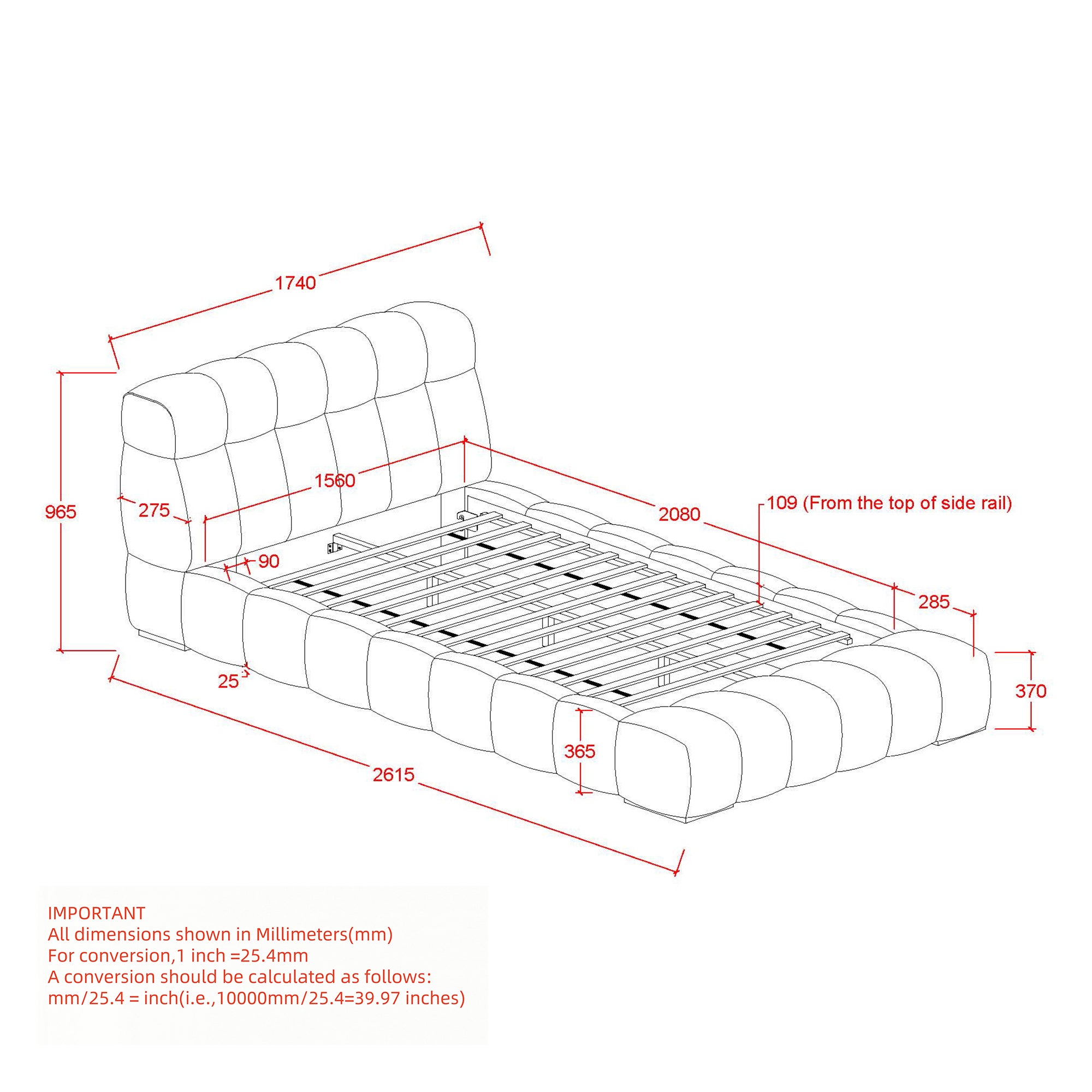 PASHA-60" PLATFORM BED-BEIGE PEARL