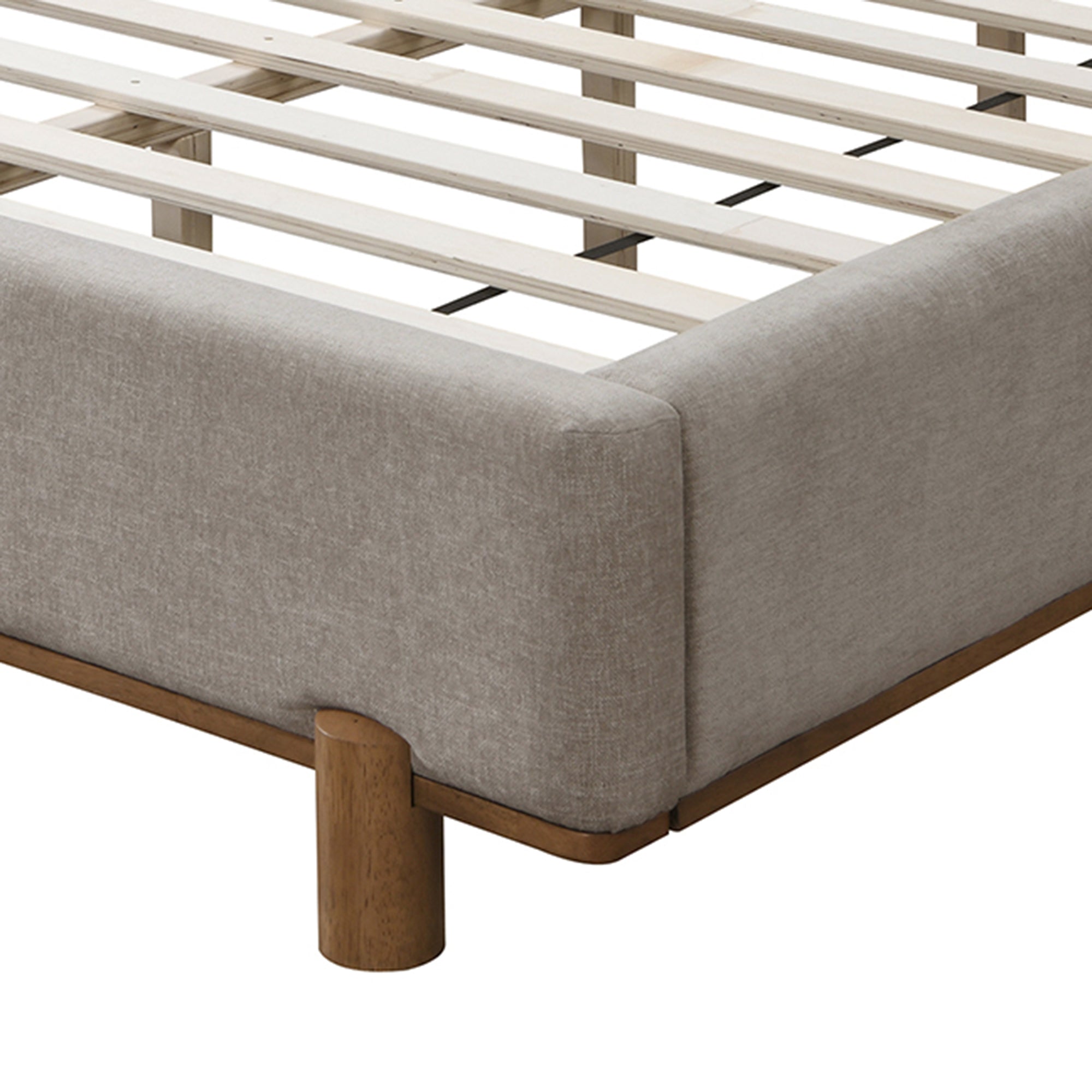 ISADORA-78" PLATFORM BED-DARK BEIGE