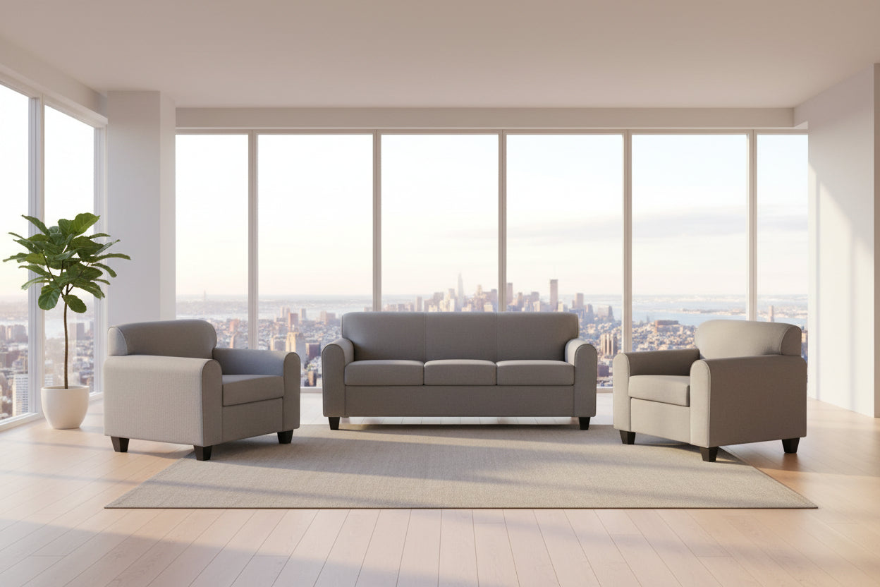 REL 1111 Sofa Set, 3Pc, Many Colour and Fabric Choices, Canadian Made
