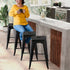 JL Metal Barstool, Black, Matte Finish, 24" High, Stackable, Sold Each