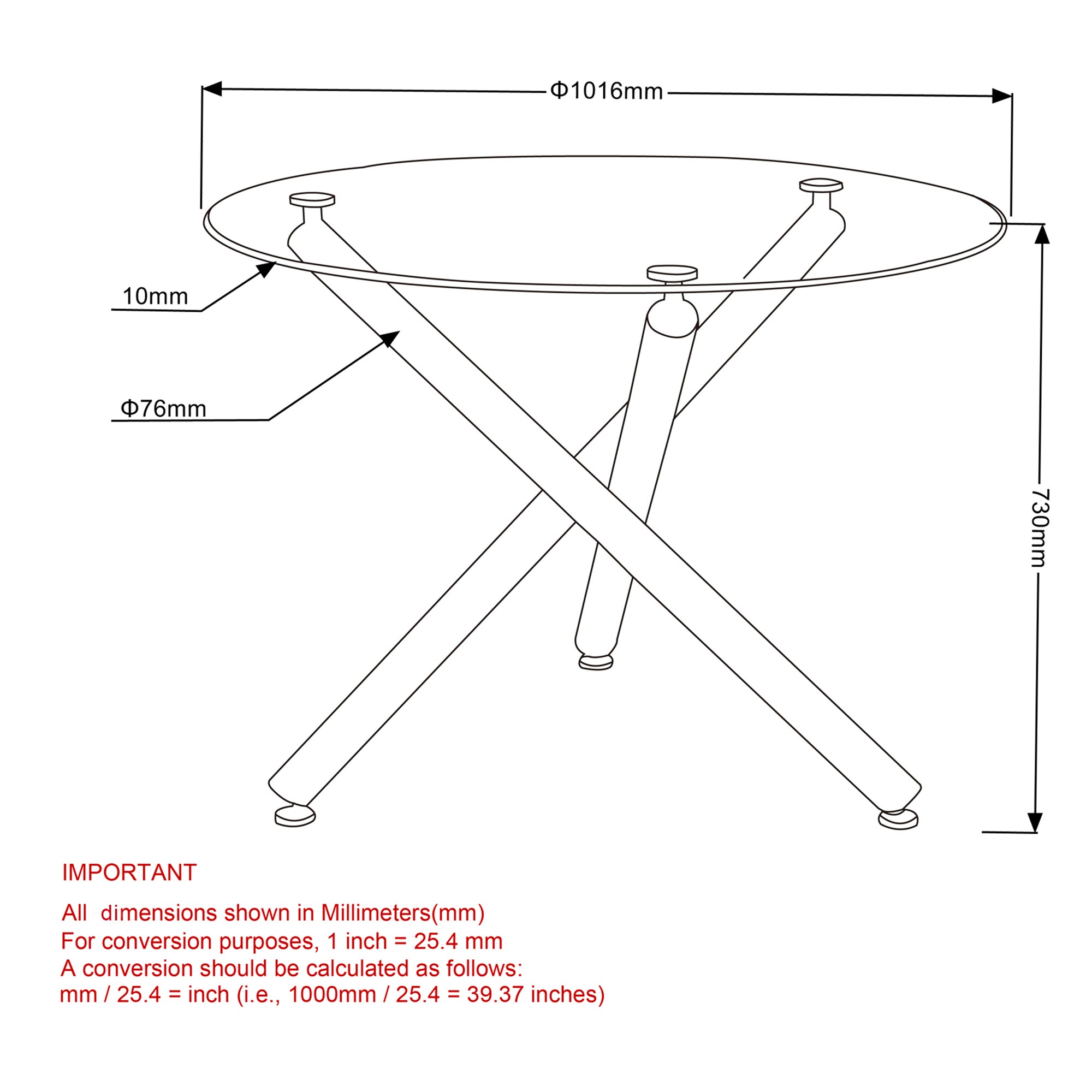 SOLARA II-DINING TABLE, 40"dia-CHROME