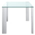 Frankfurt Dining Table, 55" , Glass Top, Rectangular, Stainless Steel Wrapped Base