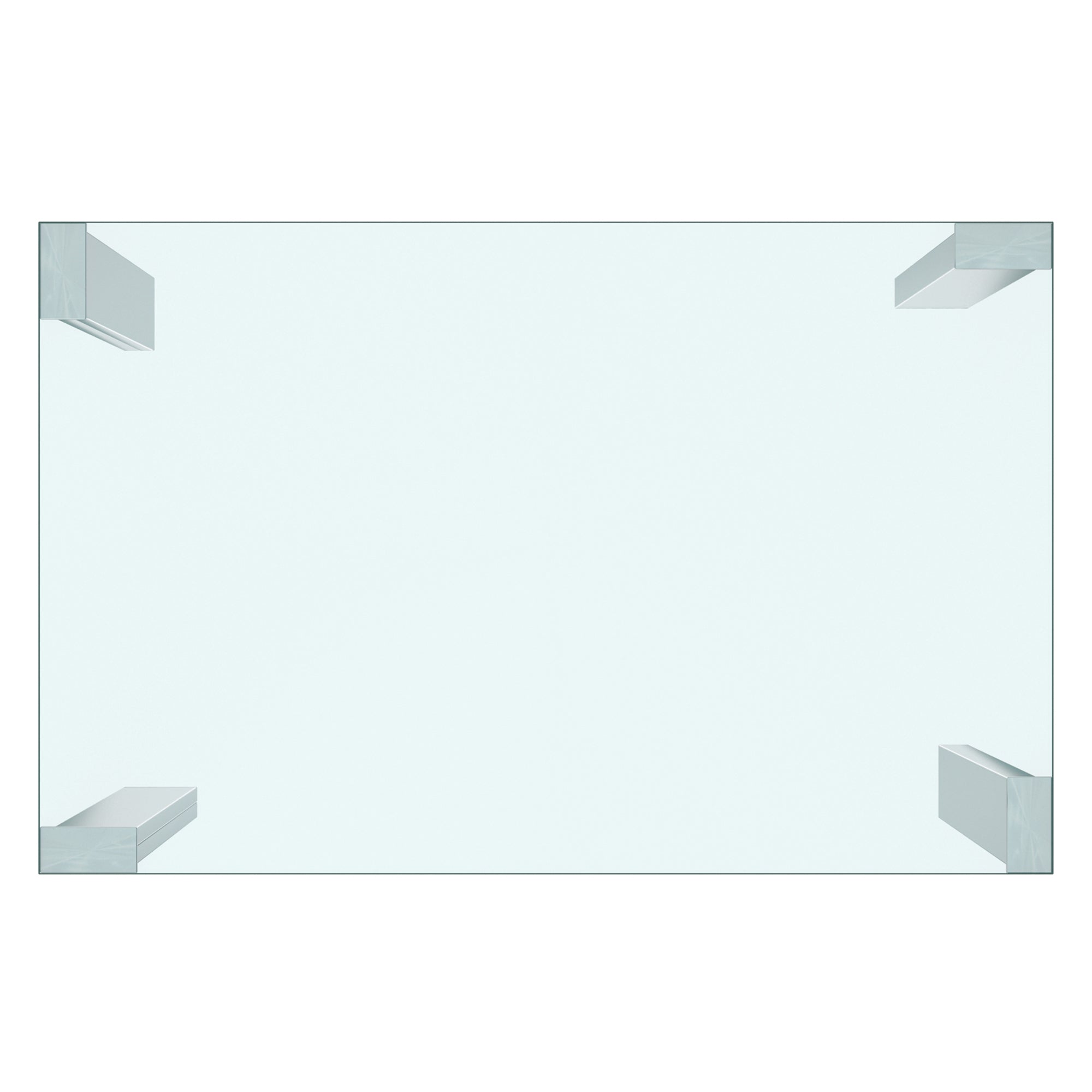 Frankfurt Dining Table, 55" , Glass Top, Rectangular, Stainless Steel Wrapped Base