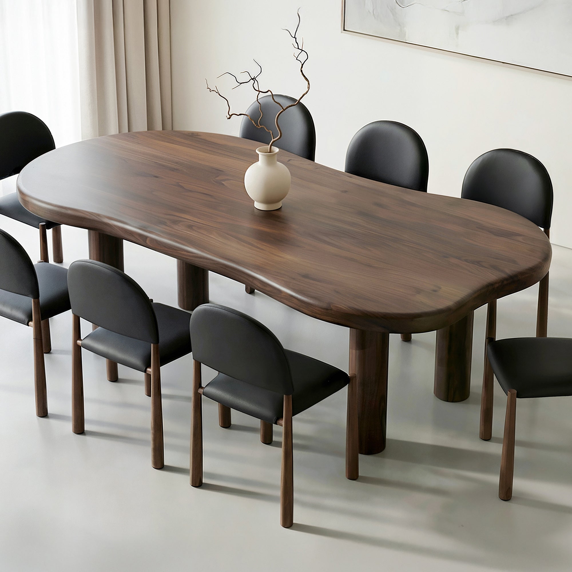 ZALOA-78" DINING TABLE-DARK WALNUT