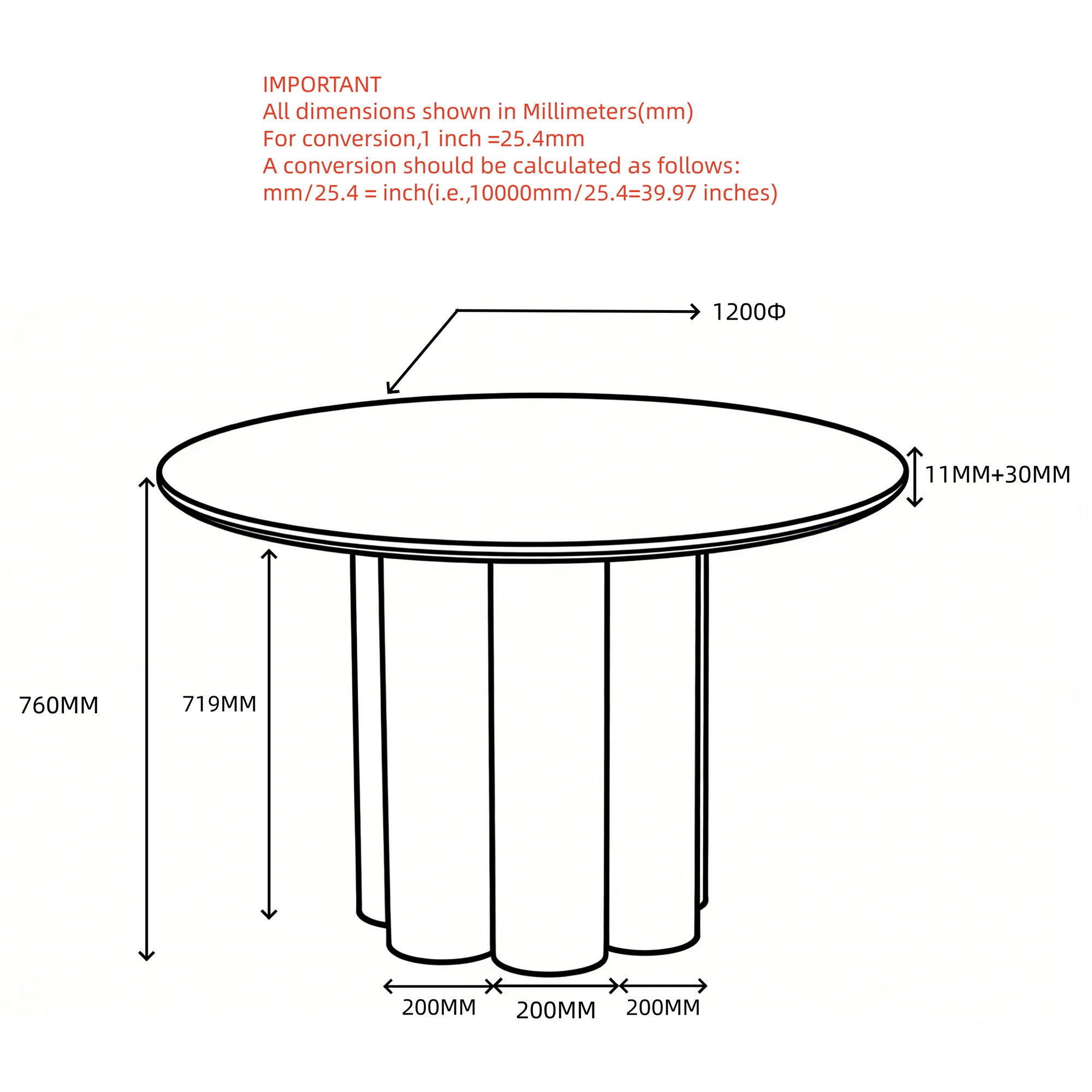 SEATON-47" ROUND DINING TABLE-WALNUT