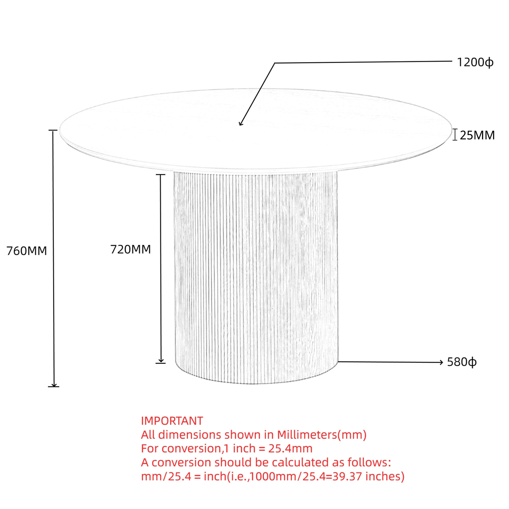 TOVAS-ROUND DINING TABLE-IVORY